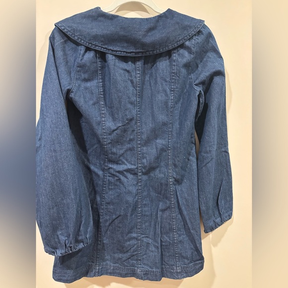 Zara Blue Buttoned Mini Dress with Sailor Collar - Picture 8 of 10